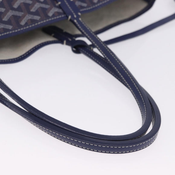 GOYARD Herringbone Saint Louis PM Tote Bag PVC Navy Auth 203171A