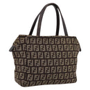 FENDI Zucchino Canvas Hand Bag Brown Auth 203176-1