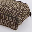 FENDI Zucchino Canvas Hand Bag Brown Auth 203176-10