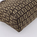 FENDI Zucchino Canvas Hand Bag Brown Auth 203176-11