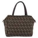 FENDI Zucchino Canvas Hand Bag Brown Auth 203176-2