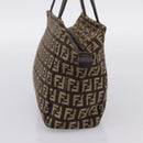 FENDI Zucchino Canvas Hand Bag Brown Auth 203176-5