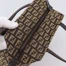 FENDI Zucchino Canvas Hand Bag Brown Auth 203176-6