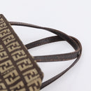 FENDI Zucchino Canvas Hand Bag Brown Auth 203176-8