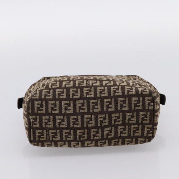 FENDI Zucchino Canvas Hand Bag Brown Auth 203176