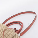 GUCCI Diamante Hand Bag Canvas 2way Beige Gold 223974 Auth 203180-10