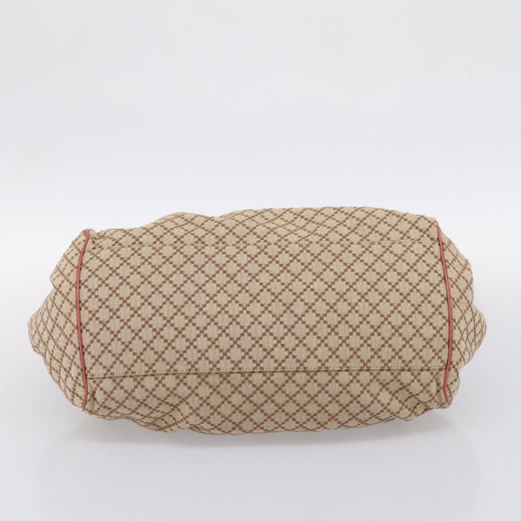 GUCCI Diamante Hand Bag Canvas 2way Beige Gold 223974 Auth 203180
