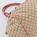 GUCCI Diamante Hand Bag Canvas 2way Beige Gold 223974 Auth 203180-15