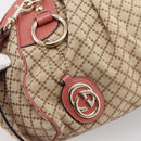 GUCCI Diamante Hand Bag Canvas 2way Beige Gold 223974 Auth 203180-16