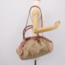GUCCI Diamante Hand Bag Canvas 2way Beige Gold 223974 Auth 203180-27
