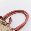 GUCCI Diamante Hand Bag Canvas 2way Beige Gold 223974 Auth 203180-8