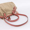 GUCCI Diamante Hand Bag Canvas 2way Beige Gold 223974 Auth 203180-9
