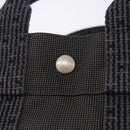 HERMES Her LinePM Hand Bag Canvas Gray Silver Auth 203181A-15