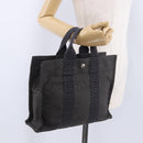 HERMES Her LinePM Hand Bag Canvas Gray Silver Auth 203181A-23