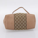 GUCCI GG Canvas Hand Bag 2way Beige Gold 353120 Auth 203182A-11