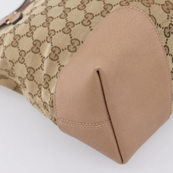 GUCCI GG Canvas Hand Bag 2way Beige Gold 353120 Auth 203182A