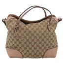 GUCCI GG Canvas Hand Bag 2way Beige Gold 353120 Auth 203182A-2