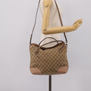 GUCCI GG Canvas Hand Bag 2way Beige Gold 353120 Auth 203182A-24