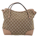 GUCCI GG Canvas Hand Bag 2way Beige Gold 353120 Auth 203182A-3
