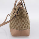 GUCCI GG Canvas Hand Bag 2way Beige Gold 353120 Auth 203182A-5