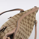 GUCCI GG Canvas Hand Bag 2way Beige Gold 353120 Auth 203182A-6