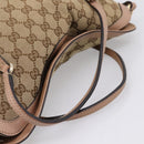 GUCCI GG Canvas Hand Bag 2way Beige Gold 353120 Auth 203182A-7