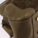 CARTIER Shoulder Bag Suede Green Gold Auth 203184V-12