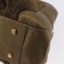 CARTIER Shoulder Bag Suede Green Gold Auth 203184V-13