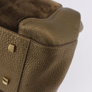 CARTIER Shoulder Bag Suede Green Gold Auth 203184V-15
