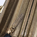 CARTIER Shoulder Bag Suede Green Gold Auth 203184V-21