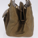 CARTIER Shoulder Bag Suede Green Gold Auth 203184V-4