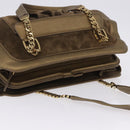 CARTIER Shoulder Bag Suede Green Gold Auth 203184V-7