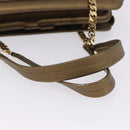 CARTIER Shoulder Bag Suede Green Gold Auth 203184V-8