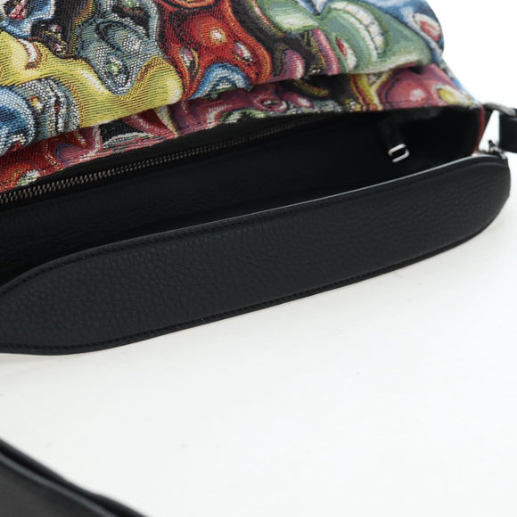 Christian Dior Saddle Bag Jacquard 2way Kenny Schaaf Multicolor Auth 203185SAM