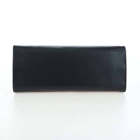 GUCCI Bamboo Sherry Line Hand Bag Leather 2way Black Gold 453764 Auth 203194V