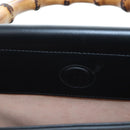 GUCCI Bamboo Sherry Line Hand Bag Leather 2way Black Gold 453764 Auth 203194V-22