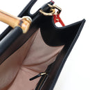 GUCCI Bamboo Sherry Line Hand Bag Leather 2way Black Gold 453764 Auth 203194V-27