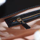 GUCCI Bamboo Sherry Line Hand Bag Leather 2way Black Gold 453764 Auth 203194V-29