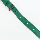 PRADA Moon Paddock Hand Bag Leather 2way Green Silver Auth 203196SAM-16