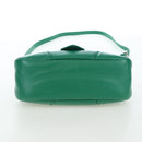 PRADA Moon Paddock Hand Bag Leather 2way Green Silver Auth 203196SAM-5