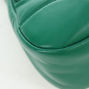 PRADA Moon Paddock Hand Bag Leather 2way Green Silver Auth 203196SAM-18
