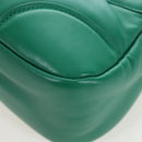 PRADA Moon Paddock Hand Bag Leather 2way Green Silver Auth 203196SAM-19