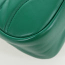 PRADA Moon Paddock Hand Bag Leather 2way Green Silver Auth 203196SAM-20