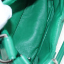 PRADA Moon Paddock Hand Bag Leather 2way Green Silver Auth 203196SAM-10