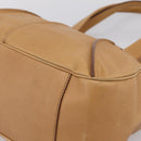 CELINE Shoulder Bag Leather Beige Gold Auth 203198A-10
