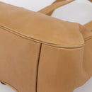 CELINE Shoulder Bag Leather Beige Gold Auth 203198A-12
