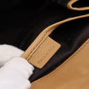 CELINE Shoulder Bag Leather Beige Gold Auth 203198A-21