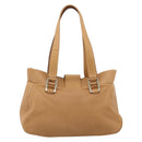 CELINE Shoulder Bag Leather Beige Gold Auth 203198A-3