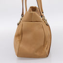 CELINE Shoulder Bag Leather Beige Gold Auth 203198A-4