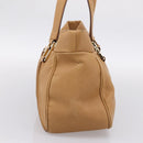 CELINE Shoulder Bag Leather Beige Gold Auth 203198A-5